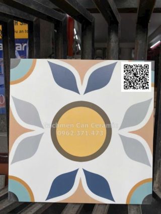 Gạch bông phong cách retro lát nền cafe