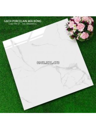 Lát nền gạch 80x80 trắng vân khói đẹp