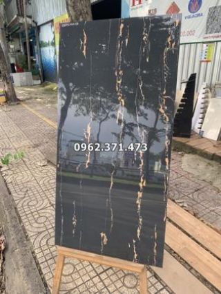 Gạch 60x120 giá rẻ đen vân cam