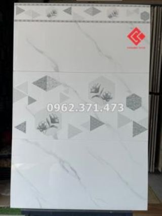 Ốp phòng khách 30x60 trắng khói